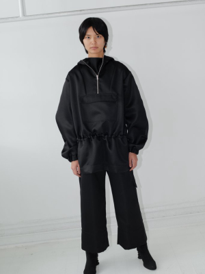 Pullover Anorak - Black Satin