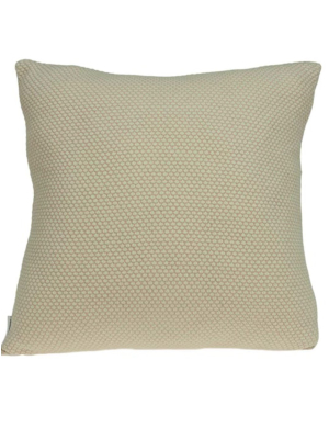Casual Square Knit Beige Accent Pillow Cover