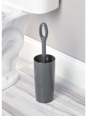 Mdesign Freestanding Plastic Toilet Bowl Brush And Holder For Bathroom