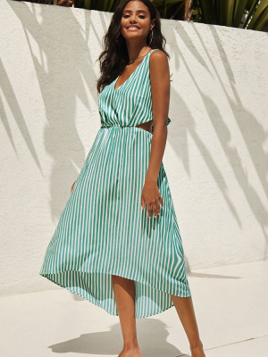 Aileen Striped Back Tie Maxi Dress