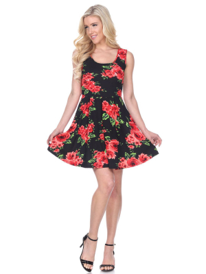 Floral Crystal Fit And Flare Dress
