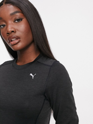 Puma Running Long Sleeve Top In Black