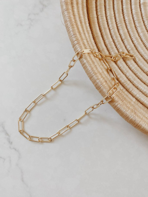Machete Paperclip Necklace In Gold