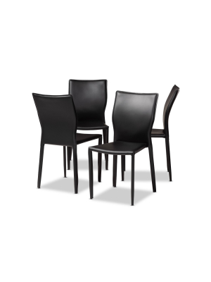 4pc Heidi Faux Leather Upholstered Dining Chairs - Baxton Studio