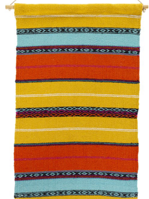 Toluca Hand Woven Wall Hanging In Bright Yellow