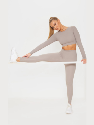 Taupe Sculpt Luxe High Waist Gym Legging