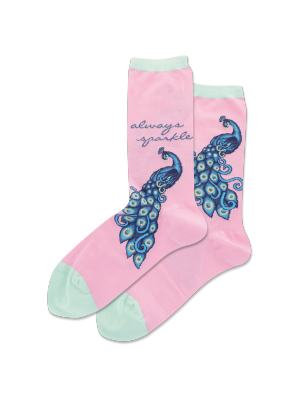 Women's Peacock Crew Socks