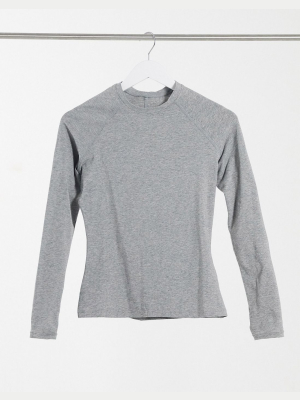 Asos 4505 Slim Fit Yoga Long Sleeve Top With Thumb Holes