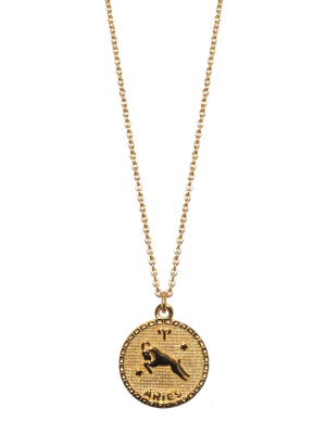 Sterling Aries Zodiac Necklace