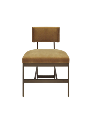 Modern Dining Chair With Bronze Base And Cushion In Various Colors