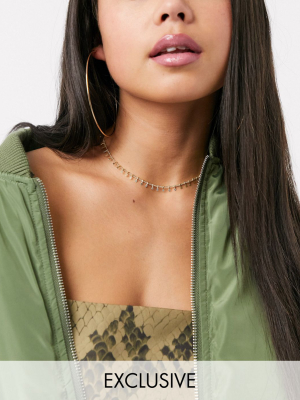 Designb London Exclusive Multi Pendant Choker Necklace In Gold