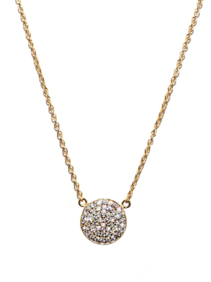 Sterling Cz Disc Necklace