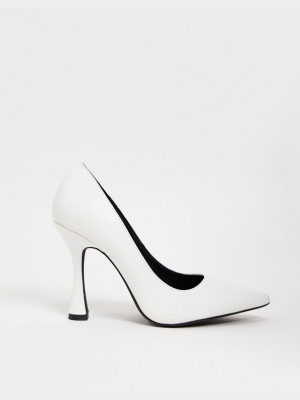 Public Desire Dahlia Feature Heeled Shoe In White