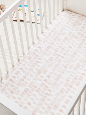 Organic Half Moon Crib Fitted Sheet - Rosette