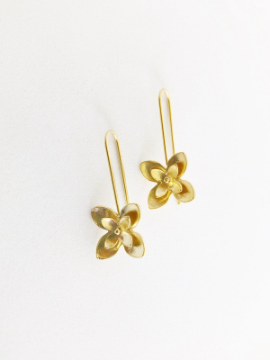 Sanctuary Project Magnolia Flower Earrings Gold