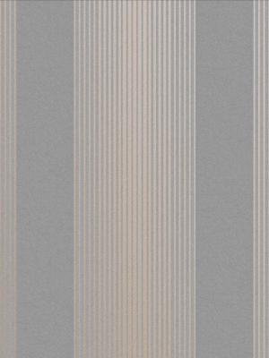 Lagom Stripe Wallpaper In Grey And Rose Gold From The Exclusives Collection By Graham & Brown