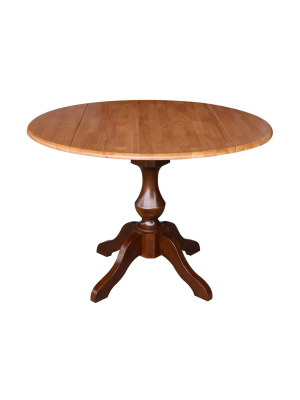 Gracelyn Round Dual Drop Leaf Pedestal Table Cinnamon/espresso - International Concepts