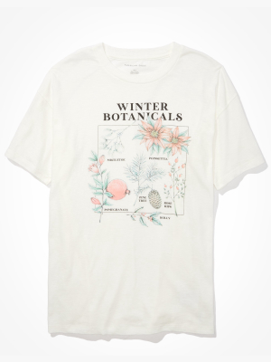 Ae Oversized Winter Botanical Graphic T-shirt