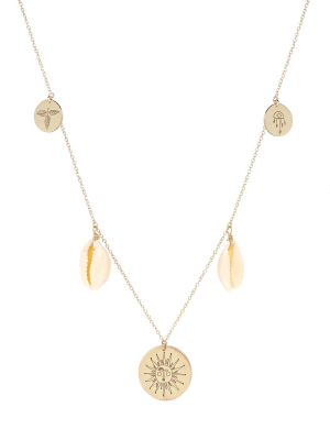 20x20 | Zoë Chicco | Justina Blakeney | Three Disc & Cowrie Necklace