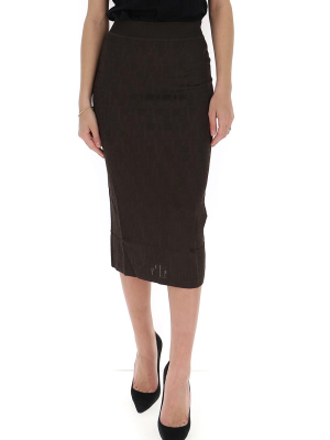 Fendi Ff Motif Midi Skirt