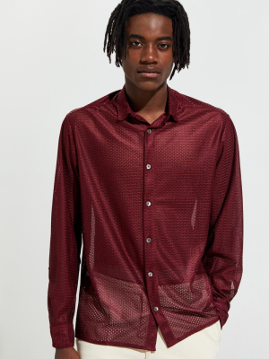 Corelate Mesh Button-down Overshirt