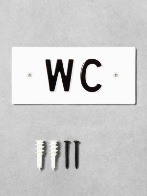 'wc' Wall Sign White/black - Hearth & Hand™ With Magnolia