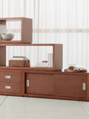 Aspect Walnut 4-piece Large Modular Storage Set