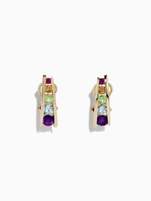 Effy Mosaic 14k Yellow Gold Multi Gemstone Earrings, 1.40 Tcw