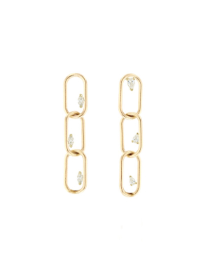 Link Earrings - 3 With Diamonds