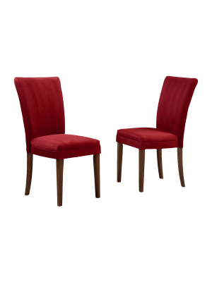 Set Of 2 Elizabeth Parson Dining Chairs Cranberry Red - Inspire Q