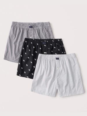 3-pack Woven Logo Boxers