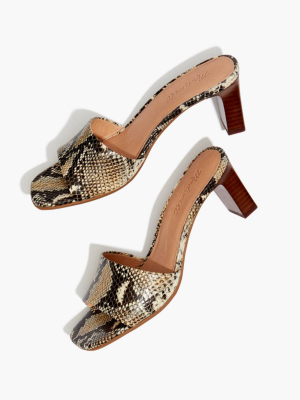 The Monica Mule In Snake Embossed Leather