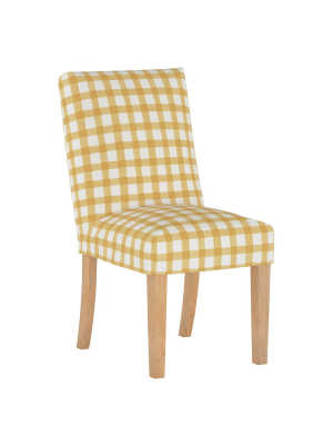 Slipcover Dining Chair Buffalo Gingham Buttercup - Cloth & Company