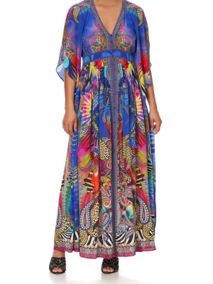 Long Dress With Smocked Waist Psychedelica