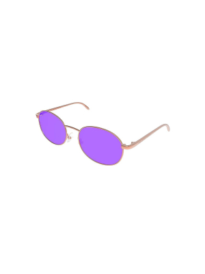 Privé Revaux The Candy Unisex Oval Polarized Sunglasses Rose Gold 52mm