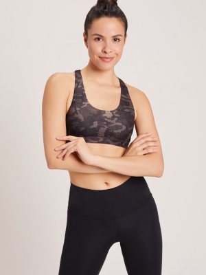 Camo Dream Catcher Sports Bra - Latte