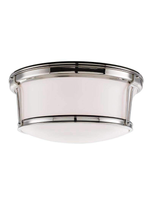 Newport 3 Light Flush Mount Polished Nickel