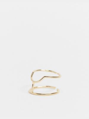 Asos Design Nail Rings In Minimal Design In Gold Tone