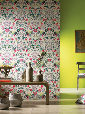 Menagerie Wallpaper In Cerise And Teal By Matthew Williamson For Osborne & Little