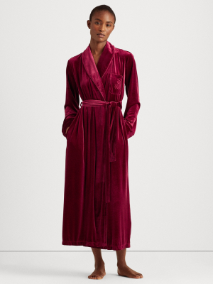 Velvet Long Shawl-collar Robe