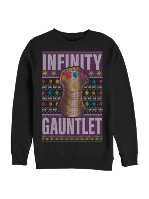 Men's Marvel Ugly Christmas Thanos Gauntlet Sweatshirt