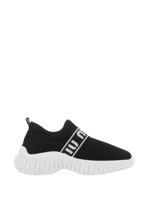 Miu Miu Logo Slip On Sneakers