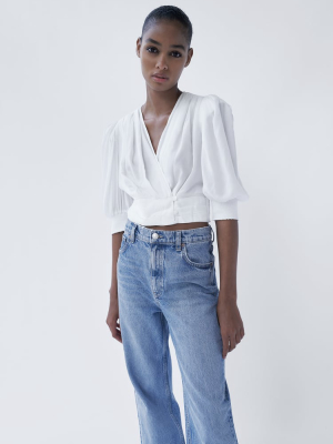 Flowy Top With Shoulder Pads