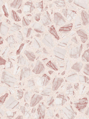 Speckled Terrazzo Self-adhesive Wallpaper In Rose Pink Design By Tempaper