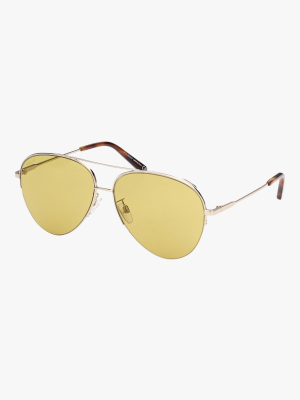 Pale Gold Aviator Sunglasses