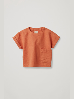 Short-sleeved Cotton-linen Top