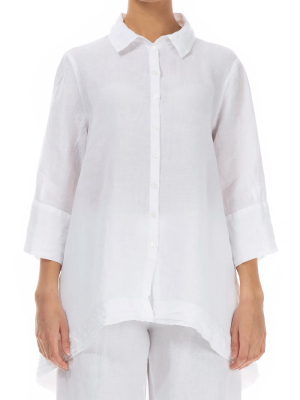 Relaxed White Linen Shirt