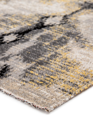 Zenith Indoor/ Outdoor Ikat Gray & Yellow Area Rug