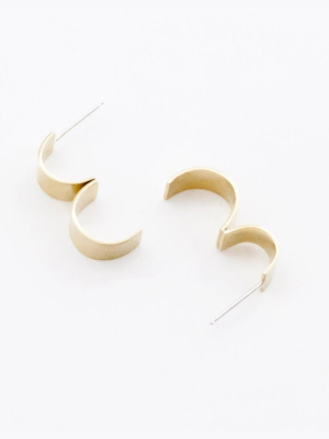 Hard Crafted Modern Arched  Earrings