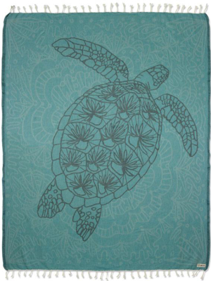 Floral Turtle Large Towel
